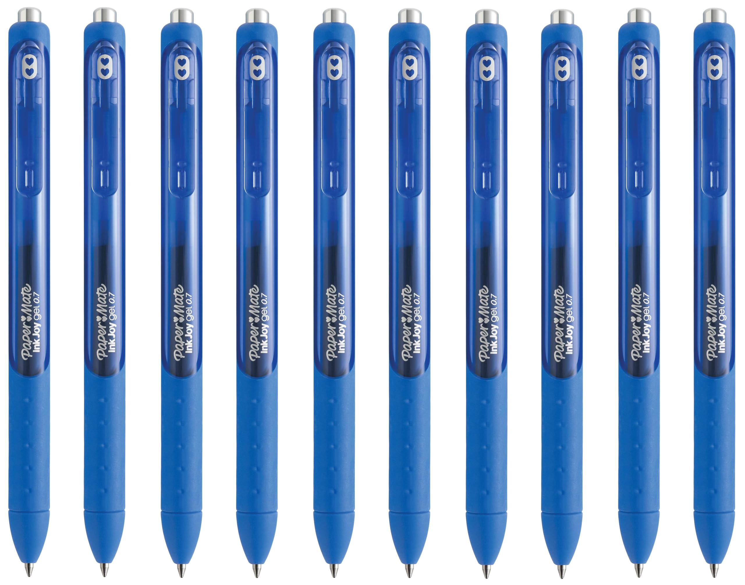 Paper Mate InkJoy Gel Retractable Pens - 0.7mm Medium Point - Blue Ink - Pack of 10