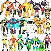 MUKSSE Big Set 20 pcs Omnitrix Action Figures Toys, Exclusive Collection Toys, Anime Character Figurines with Cake Toppers, Alien Hero Themed Party Decor Birthday Party Cake Decoration Supplies