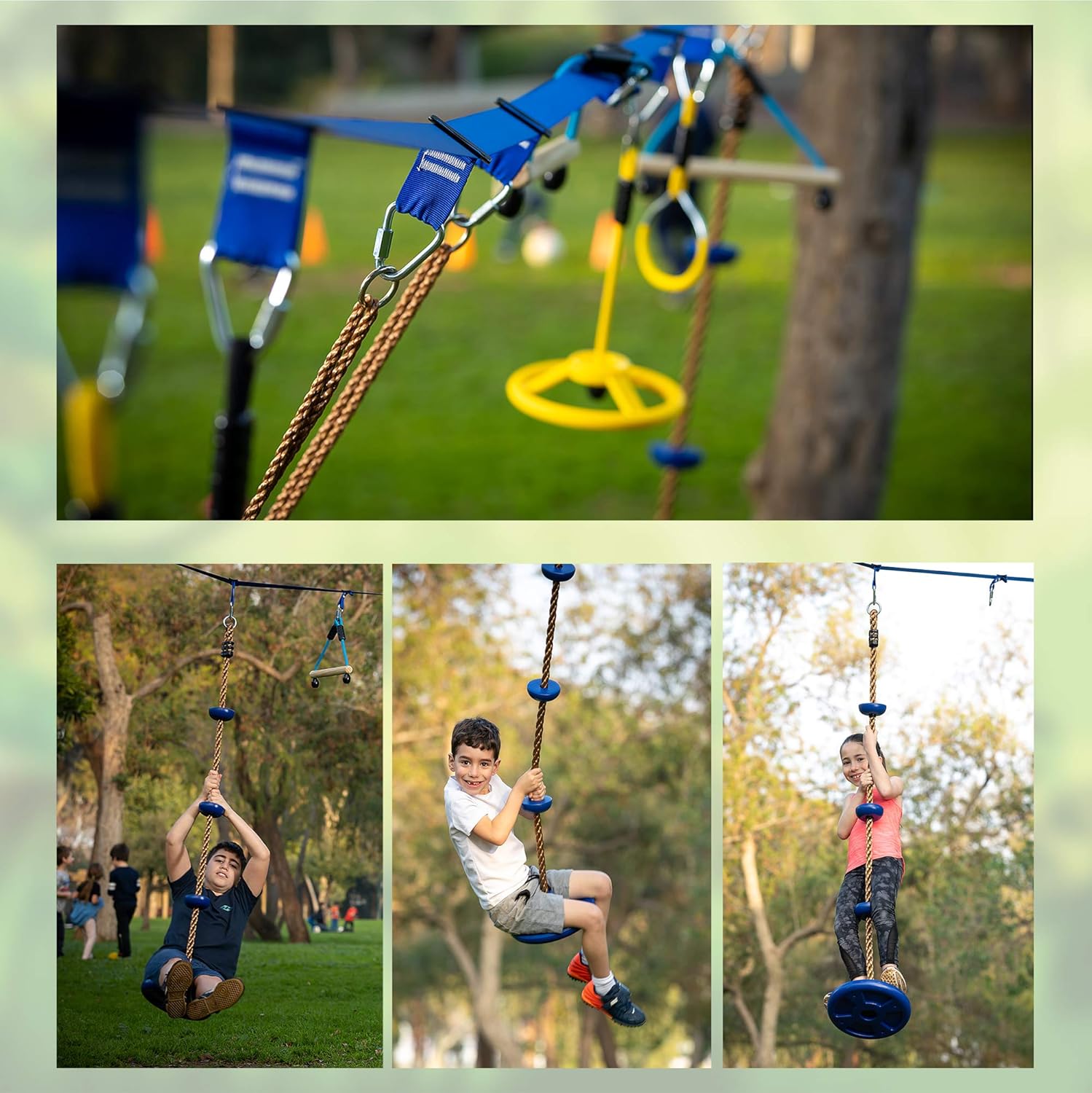 Sportivikids Climbing Rope Tree Swing with Platforms and Disc Swings Seat, Climbing Ladder for Treehouse and Backyard Tree Use, Strong Hanging Buckle, Fun Kids Outdoor Accessory Playset, Gift Box: Toys & Games
