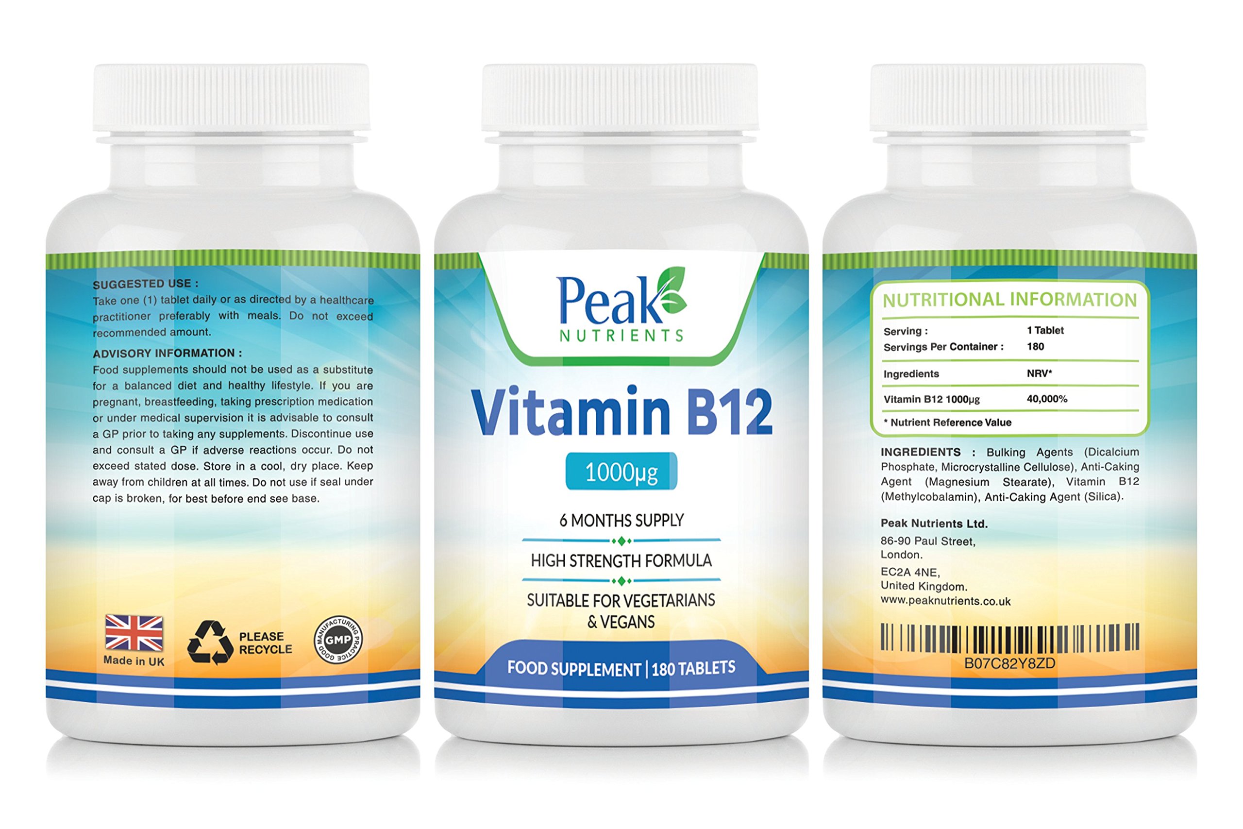 Vitamin B12 1000mcg 180 Tablets (6 Months Supply), Assists With The Immune System And Red Blood Cell Formation Improving General Tiredness And Fatigue.