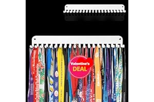 Miayork Medal Hanger Display, Newly Medal Holder Display Hanger Rack Frame - Sturdy Race Medal Display Wall Mount Medals Easy to Install-20PCS Hooks