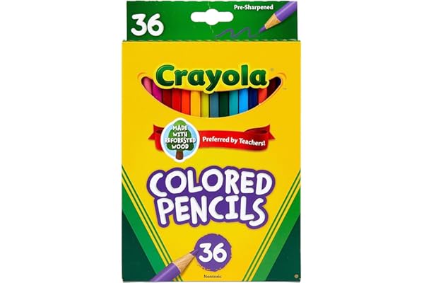 Crayola Colored Pencils (36ct), Kids Pencils Set, Art Supplies, Great for Coloring Books, Classroom Pencils, School Supplies, 3+
