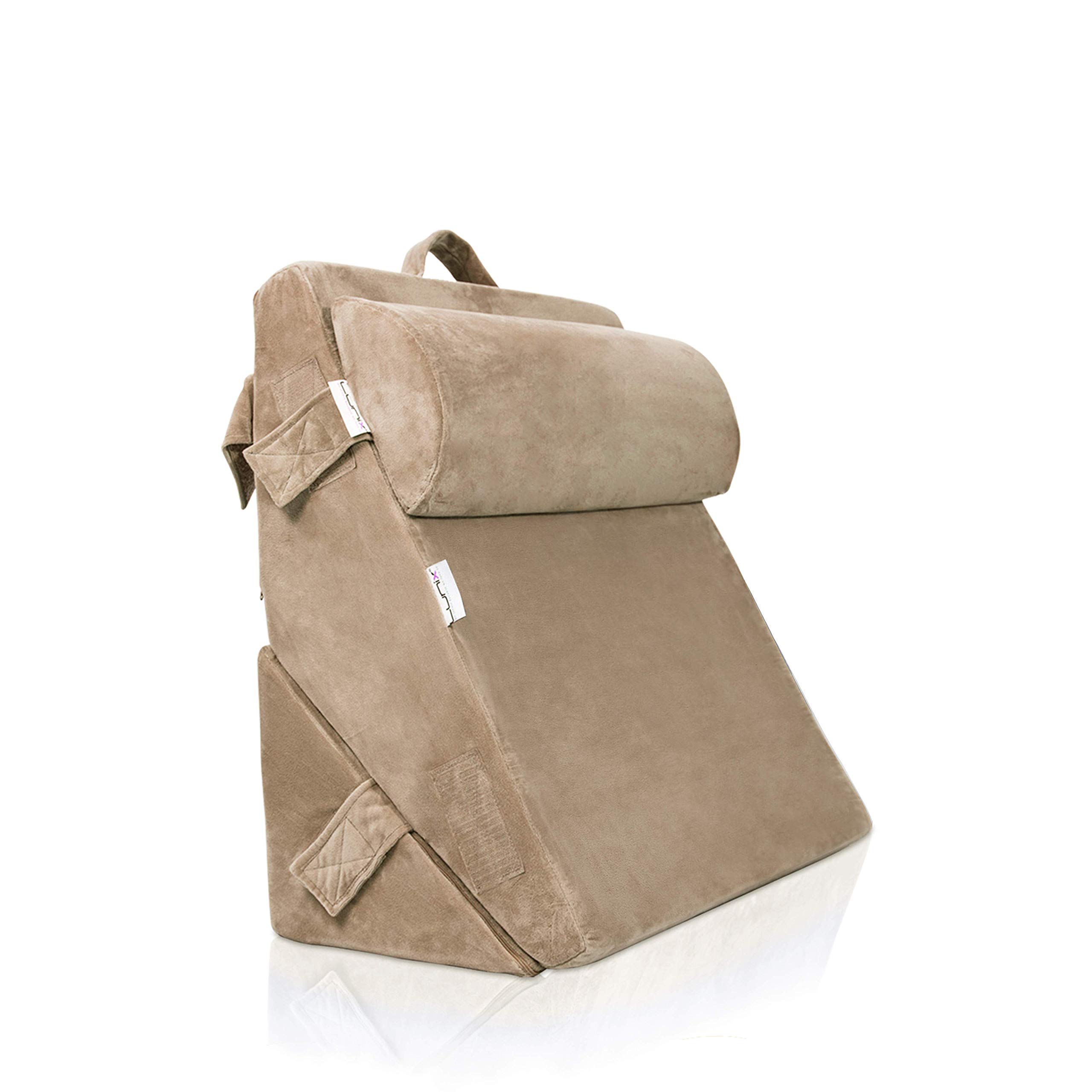 Lunix 3pcs Wedge Pillow Cover Set Only for LX6, Brown Plush Pillows