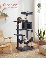Feandrea Cat Tree Tower 143 cm Multi Level Plush Condo with 4 Scratching Posts view 2