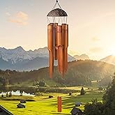 Nowpis Bamboo Wind Chimes 38" 6 Pipes, Handcrafted Wooden Wind Chime Bring a Unique and Soothing Melody, Create a Zen Atmosphere for Outdoor Indoor Decor, for Sympathy, Memorial
