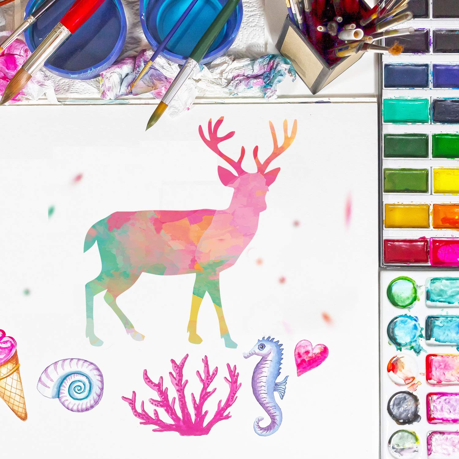 12 Pieces Animal Stencils Plastic Kids Drawing Stencil Reusable Animal Template for DIY Crafts Painting Drawing