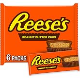 REESE'S Milk Chocolate Peanut Butter Cups, Candy Packs, 1.5 oz (6 Count)