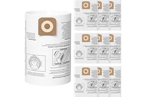 ISINLIVE 10 Pack CMXZVBE38749 Vacuum Dust Bags Compatible with CRAFTSMAN 16-20 Gallon Wet/Dry Shop Vac, Vac Bags Replacement for Ridgid 16 Gal Shop Vacuum, Part# 38749