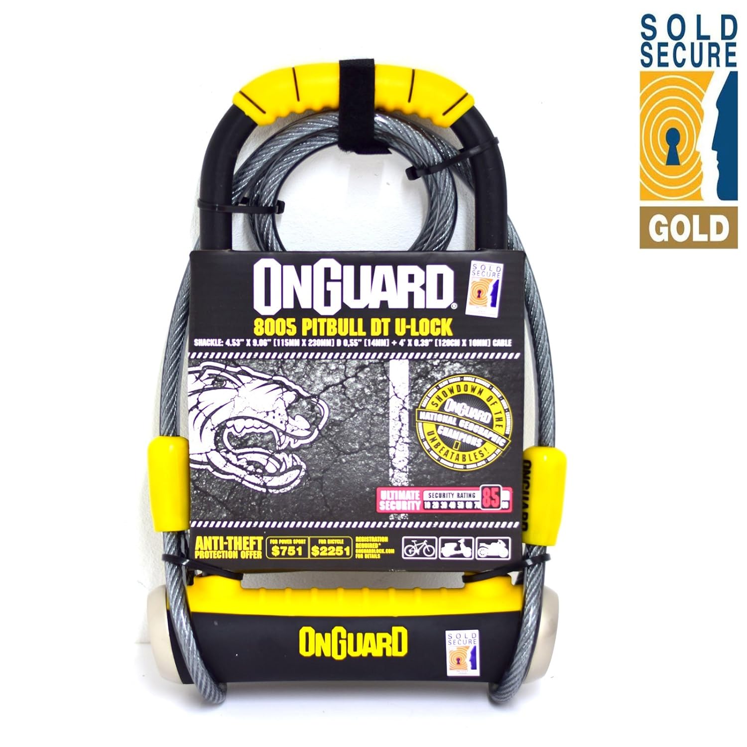 onguard pitbull 8005 dt bike lock & cable