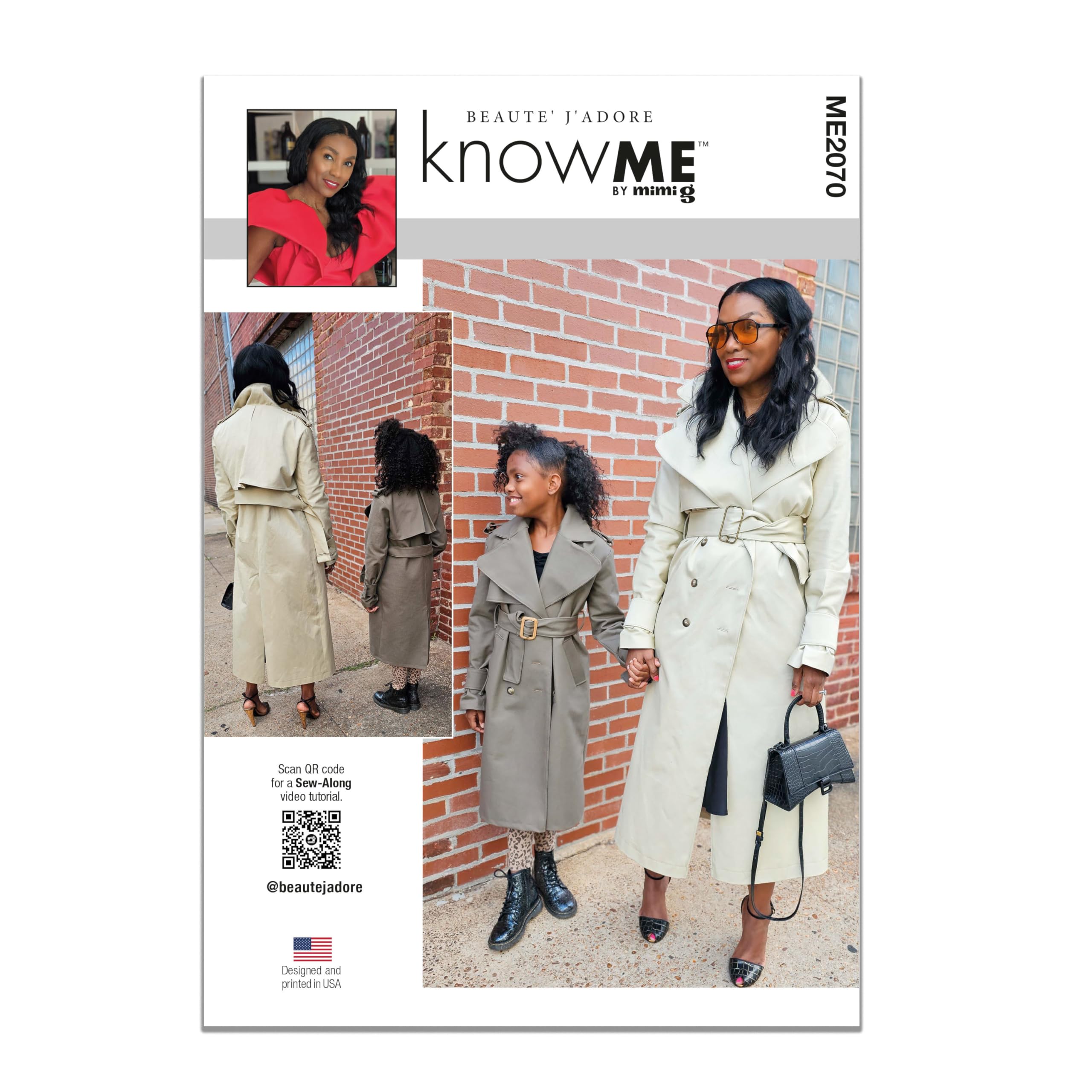 KNOW ME ME2070N5 Girl's and Misses' Trench Coat by Beaute' J'Adore N5 (10-12-14-16-18)