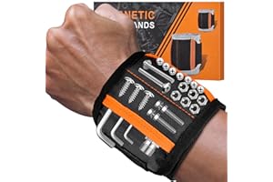Tmacker Stocking Stuffers Magnetic Wristband for Tools Holding Screws Nail Drill Bits-Adjustable Velcro Strap Breathable for Men Dad Husband Father Grandpa DIY Handyman Gifts for Christmas Birthday