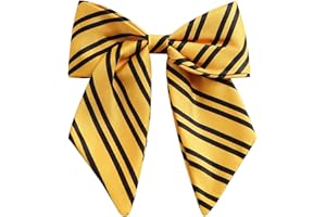 NEUJIWO Big Stripe Hair Bow 6 Inch Women French Barrette Clips Wizard Hair Accessories Yellow