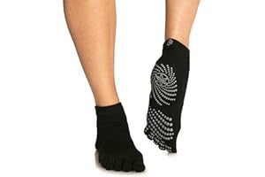 Gaiam Grippy Yoga Socks for Women & Men – Full Toe Non Slip Sticky Grip Accessories for Yoga, Barre, Pilates, Dance, Ballet