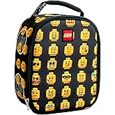 LEGO Kids Heritage Classic Lunch Box, Insulated Soft Reusable Lunch Bag Meal Container for Boys and Girls, Perfect for School or Travel, Meal Tote Keeps Food and Drinks Cold with Buckle, Minifigure