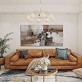 YDYSUNE Abstract Canvas Wall Art, Modern Wall Decor Painting, Brown Room Decorations, Orange Wall Art for Living Room, Bedroom, Office Artwork Wall Decor 24×48IN