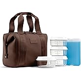 Fit & Fresh Remi Neoprene Lunch Bag For Women - Meal Prep Kit with Containers & XL Ice Pack, Self Insulating Neoprene-like Material, Machine Washable Lunch Bag, Tear & Stain-Resistant, Chocolate