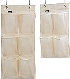 MISSLO Hanging Organizer Over The Narrow Closet Door For Shoes, Hats, Gloves, Snacks, Pack 2, Beige