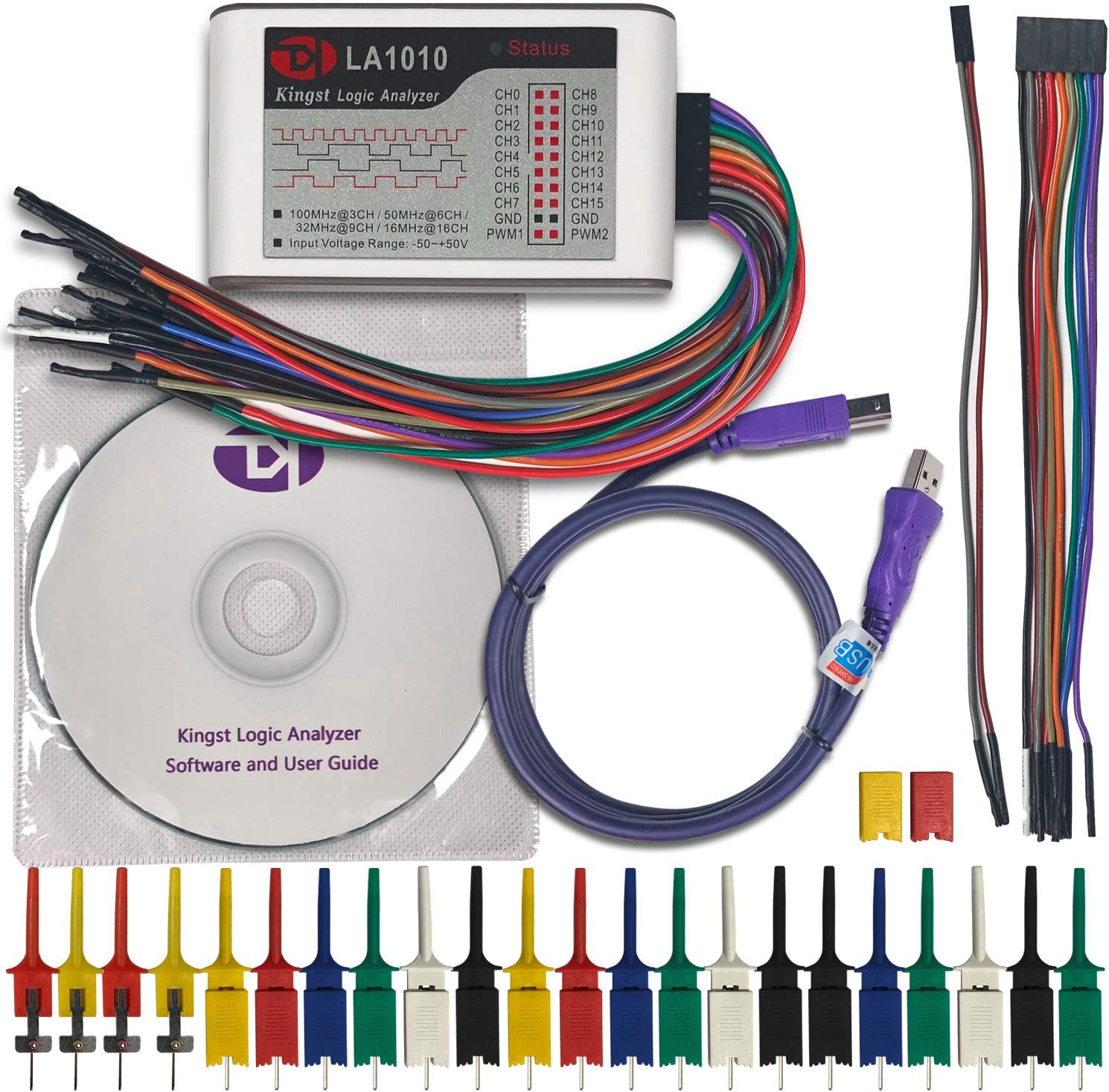 InnoMaker LA1010 USB Logic Analyzer 16 Input Channels 100MHz with The