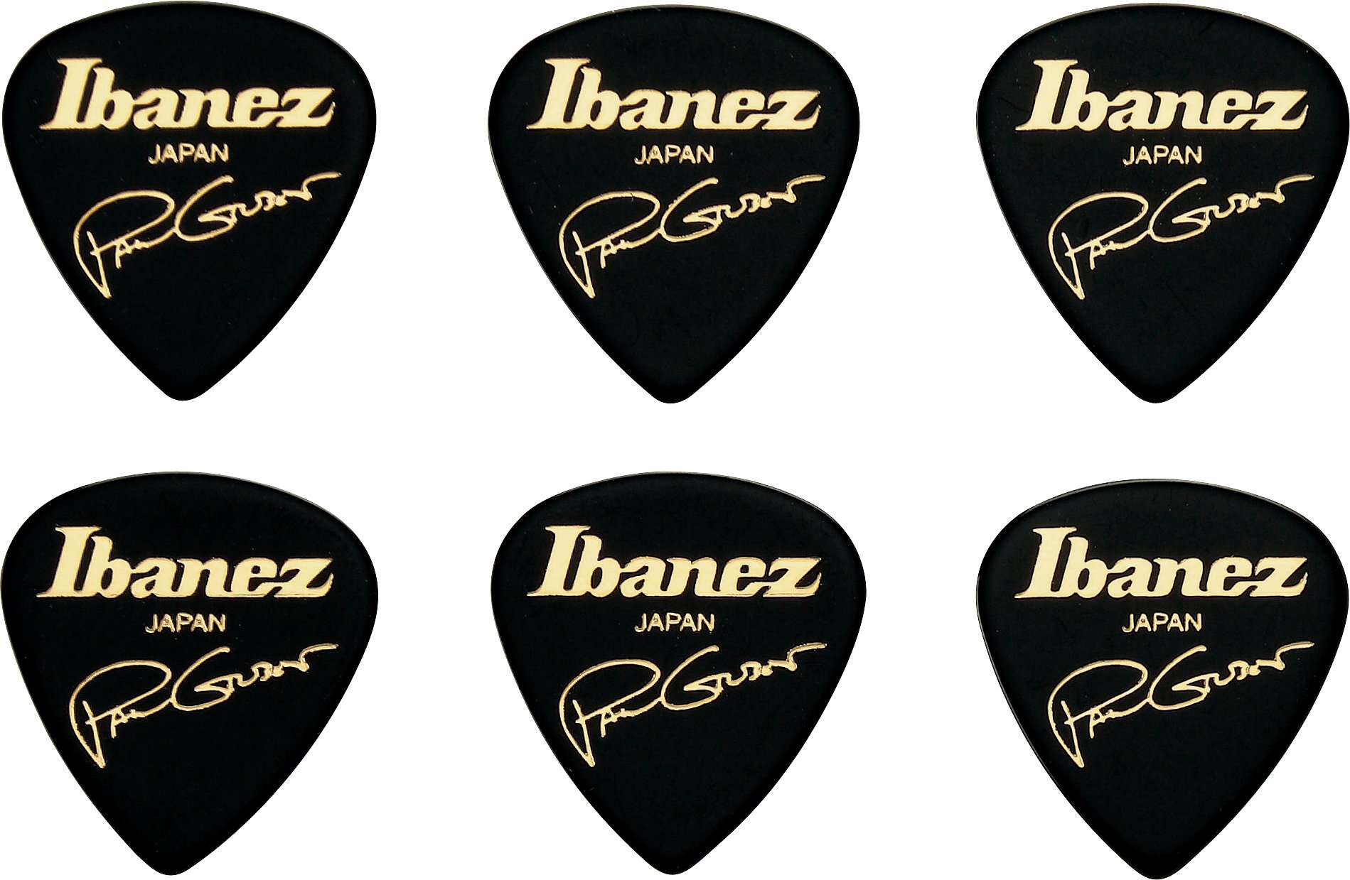 Ibanez Plectrums Paul Gilbert, Blister Pack Of 6 - Black
