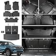 JOULARISE Floor Mats for 2020-2024 2025 Ford Explorer 7 Seats Bench Seat Car Mat Accessories, All Weather TPE Cargo Mat Backrest Mats Active/Platinum(Floor Mats+2-in-1 Cargo Mat)
