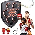 Music Boxing Machine with Gloves, Wall Mounted Smart Bluetooth Boxing Equipment, Training Reaction Speed Digital Punching Target for Adults and Kids