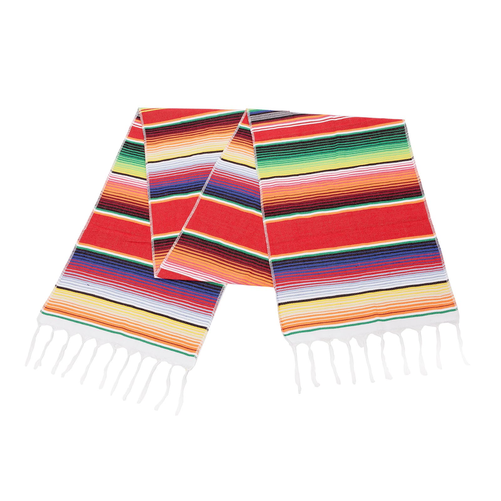 Photo 1 of SAJOO Mexican Table Runner 14x84 Inches Mexican Party Decoration Dining Table for Fiesta Colorful Striped Table Runners for Cinco de Mayo for Party Wedding Decoration
