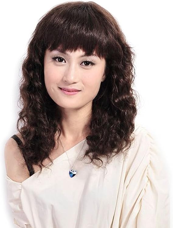 Amazon Dreambeautyレディースフルウィッグ女性ウィッグ長い髪のかつら巻き髪 自然前髪 医療用ウィッグ100 人毛 総手植えネット肌色 人工皮膚 通気性 抗菌ネット黑色 栗色 50cm フルウィッグ 通販