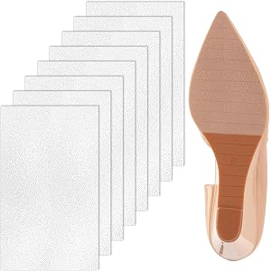 8 Pcs Shoe Sole Protector, Self-Adhesive Red Shoe Bottom Protectors for High Heel, Clear Anti Slip Shoes Grips, Non-Slip Wear