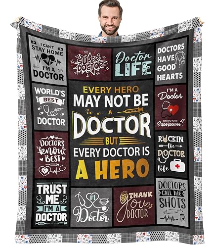 Best Doctor Ever Gift Blanket - 60" X 50" Soft Polyester Throw For Women Doctors, Retirement, Graduation, Appreciation
