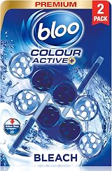 Bloo Colour Active Toilet Rim Block Bleach 2 Pack Anti-Limescale Odour-Stop