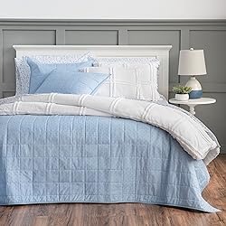 MARTHA STEWART Brynn Soft Blue Queen Quilt Set - 3