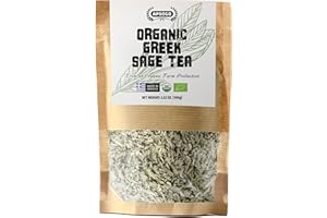 Apsogo Organic Greek Sage Tea – Premium Sage Tea Loose Leaf for Rich Aromatic Flavor (3.52 oz), Pure Organic Leaves from Greece, Caffeine-Free Herbal Tea, Resealable Pouch