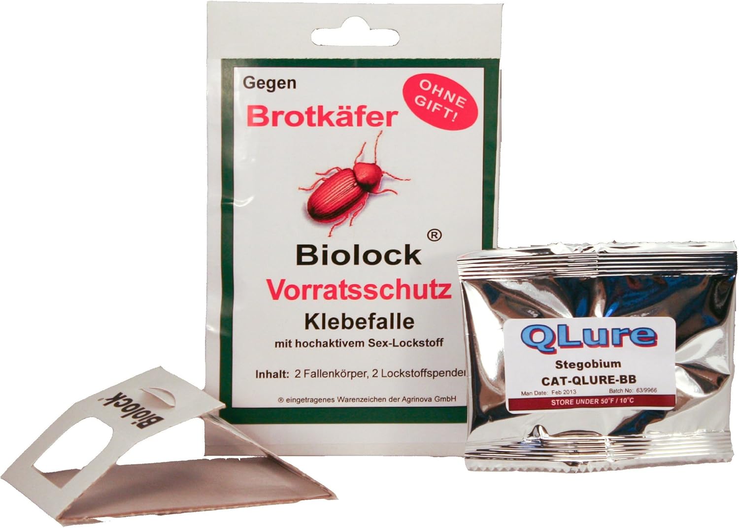 BIOLOCK Agrinova Brotkäferfalle 2 Fallen + 2 Lockstoffe (2-teilig)/Set