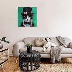 Stupell Industries Good Sir Top Hat Cat with a
