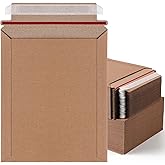 Fainne 7 x 9 Inch Rigid Mailers Kraft Cardboard Envelope Bulk Self Adhesive Flat Shipping Bag for Office Mailing Document Photo Letters Packaging Supplies(Kraft Color,200 Pcs)