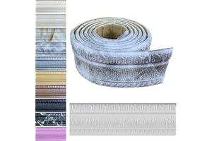 Yutianli Crown Molding Peel and Stick Wallpaper Border Flexible Wall Base Moulding Trim Self Adhesive Vinyl Baseboard Grey Marble Foam Wall molding 3D Mirror Border (2PCS-178, Grey Marble)