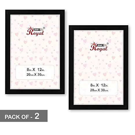 AJANTA ROYAL Synthetic Wood Wall & Table Photo Frame (photo size - 8 x 12 inch , frame outer size - 9.5 x 13.5 inch, Black)
