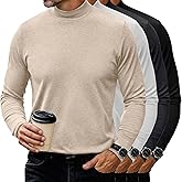 Neer 4 Pack Men's Mock Neck Shirts, Long Sleeve Turtleneck Pullover Tops Slim Fit Casual T Shirts Lightweight Basic Sweaters