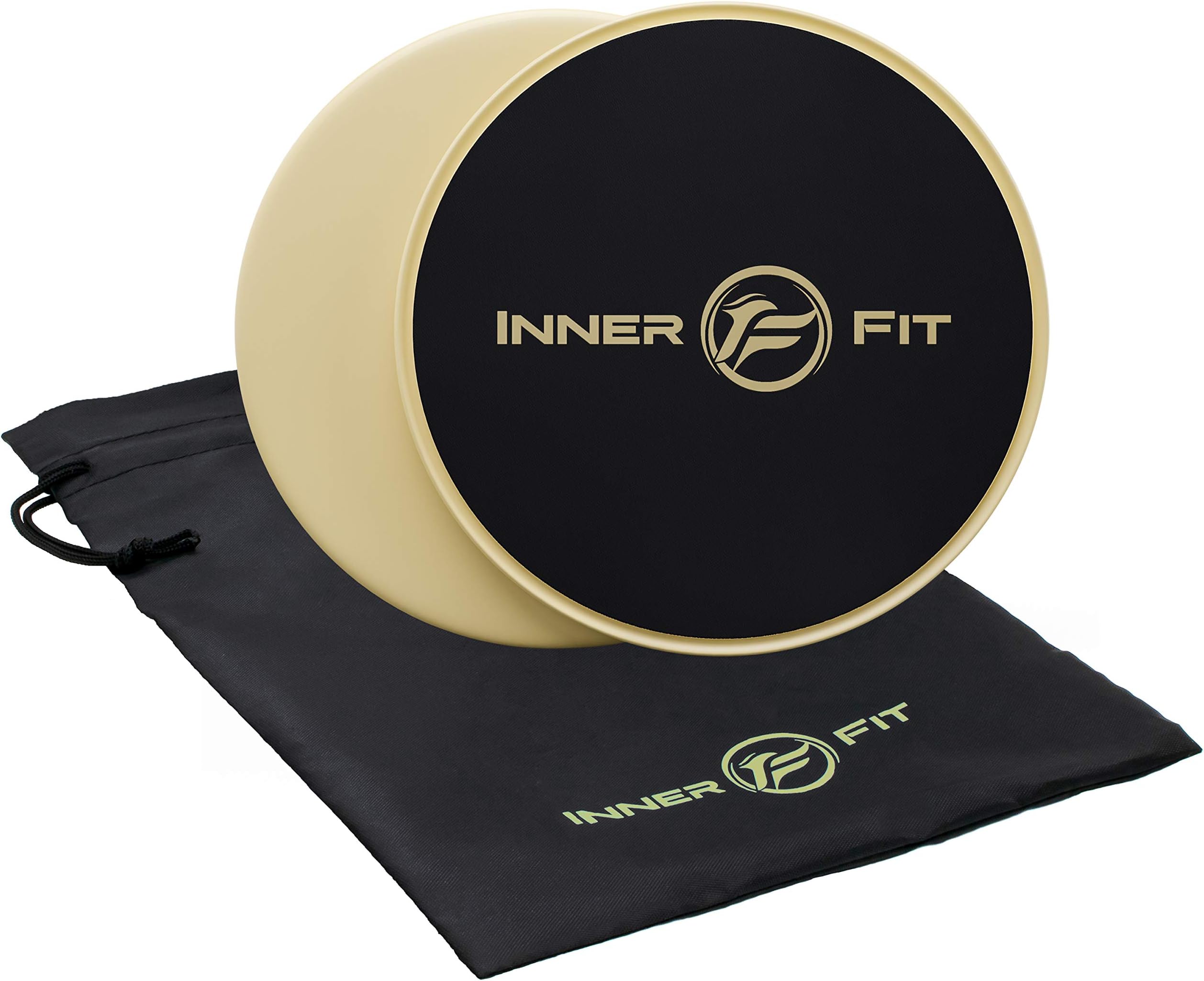 InnerFit Core Sliders for Working Out - Set of 2 Dual Sided Exercise Sliders Fitness Discs - Durable Strength Slides Suitable for Carpets and Hardwood Floors