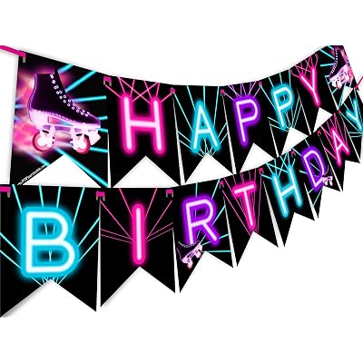 Roller Skating Birthday Banner - Party Decoration For Roller Skate Theme Celebrations - View #5