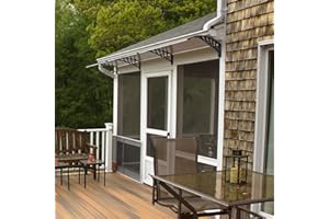 ZENITHSTAR 40"x120" Polycarbonate Door Awning, Weatherproof Window Canopy with Black Brackets, UV Resistant Sun Shade for House/Storefront, Easy Install (Brown