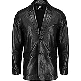 Jild Lambskin Leather Jacket Men Casual Coat – Notched Collar Classic Bond’s Style Ultimate Leather Blazer for Men