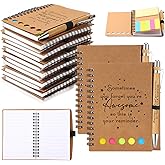 Chuangdi Employee Appreciation Gifts Inspirational Notebook Journal with Sticky Notepad Bamboo Pen Bulk Valentines Thank You Gifts for Teacher Staff Team Coworker Nurse(Kraft,10 Sets)