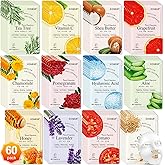 KONEUK 60 Pack Collagen Essence Face Masks Skincare for Women, Hydrating Sheet Face Masks Suitable for Dry and Sensitive Skin, Bulk Facial Masks for Women Skin Care, Face Mask Gifts Set for Spa Party