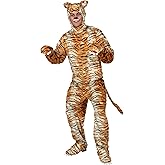 Tiger Costume for Adults, Bengal Tiger Bodysuit, Jungle Cat Halloween Costume, Black Striped Orange Big Cat Outfit