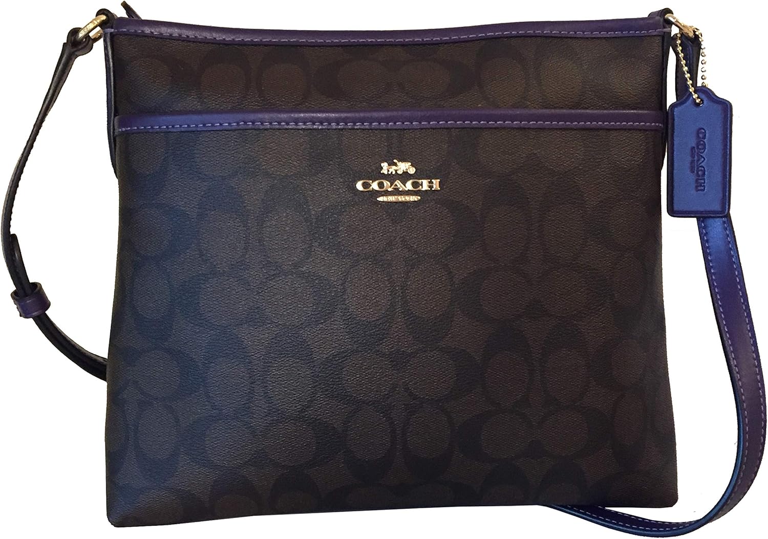 COACH Signature Jacquard Stripe Zip File Bag
