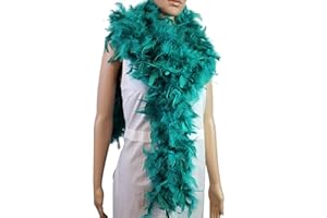 FLYDREAMFEATHERS 80 Gram 2 yards Long, Chandelle Feather Boa 10 Color, Great for Party, Wedding, Halloween Costume, Christmas Tree Decoration