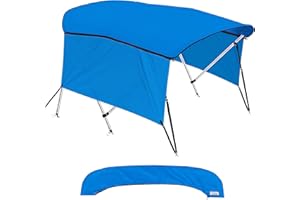 KNOX Universal 3 Bow Bimini Tops for Boats with Sidewalls, 600D Marine Canvas, Sun Shade Boat Canopy Kit, Bimini Top Hardware
