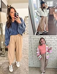 Xiaoxuemeng Womens Baggy Wide Leg Pants Casual