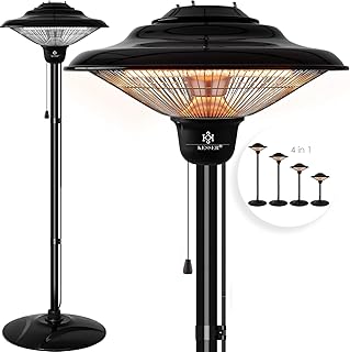 KESSER Heizpilz Terrassenheizer Infrarotstrahler, Heizstrahler mit Standfuß, Quarzstrahler, (1500 Watt, 3 Heizstufen, verstellbar bis 210 cm, Elektro, Schwarz